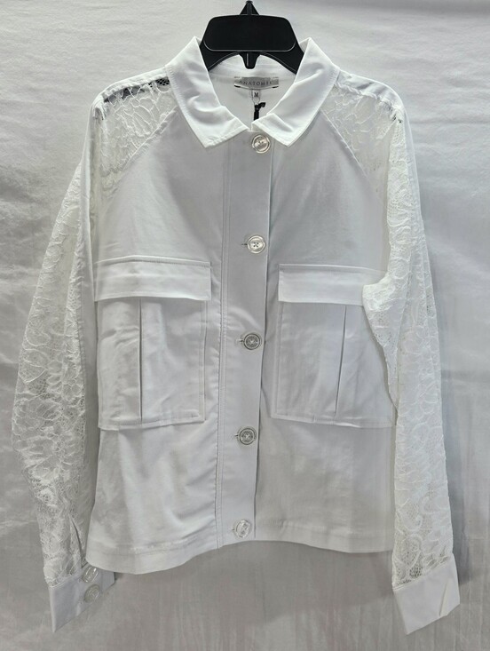 Anatomie Jackets & Blazers - Anatomie Sutton Women's Size Medium Lace Sleeve Trucker Jacket New